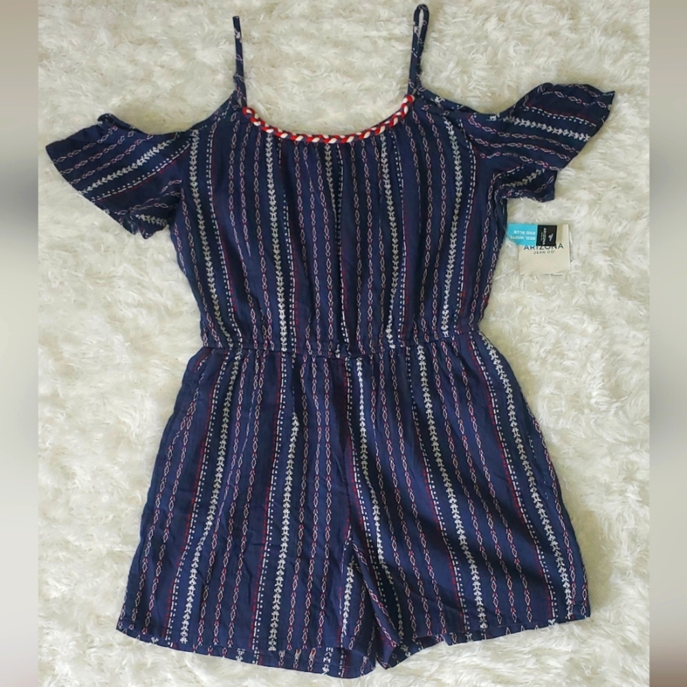 NWT-Red, White, & Blue Romper, Size XL(16), Fits like a Size M(10)